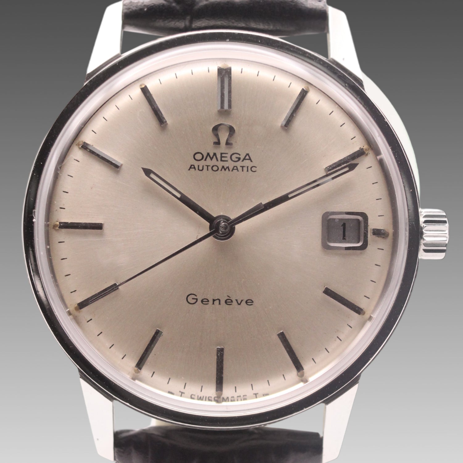 Omega Geneve Automatic in steel on leather, circa 1967