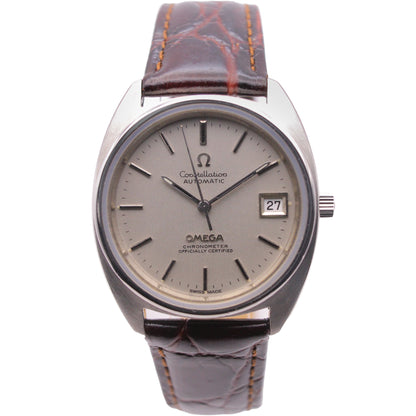 Omega Constellation automatic in steel on leather, circa 1973