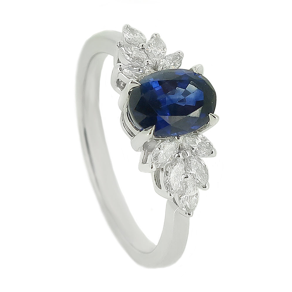 1.00ct Sapphire and Diamond Ring in Platinum