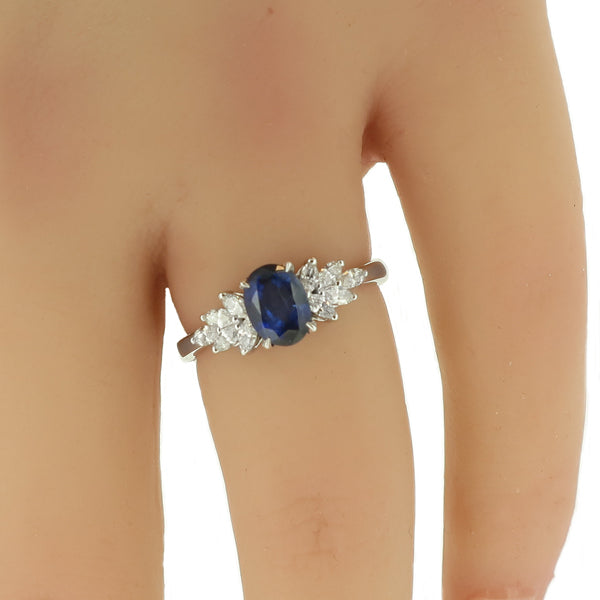 1.00ct Sapphire and Diamond Ring in Platinum