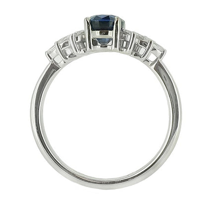 1.00ct Sapphire and Diamond Ring in Platinum