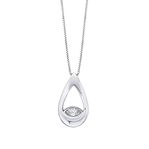 Fiorelli Cubic Zirconia Drop Pendant in Silver.