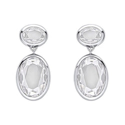 Fiorelli Cubic Zirconia Oval Drop Earrings in Silver