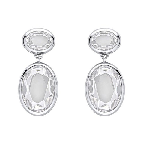 Fiorelli Cubic Zirconia Oval Drop Earrings in Silver