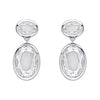 Fiorelli Cubic Zirconia Oval Drop Earrings in Silver