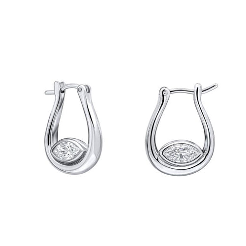 Fiorelli Cubic Zirconia Creole Earrings in Silver.