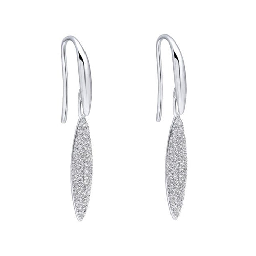 Fiorelli Cubic Zirconia Pave Set Drop Earrings in Silver.