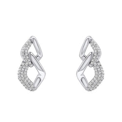 Fiorelli Cubic Zirconia Pave Set Linked Drop Earrings in Silver.