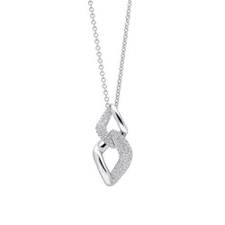 Fiorelli Cubic Zirconia Pave Linked Pendant in Silver.