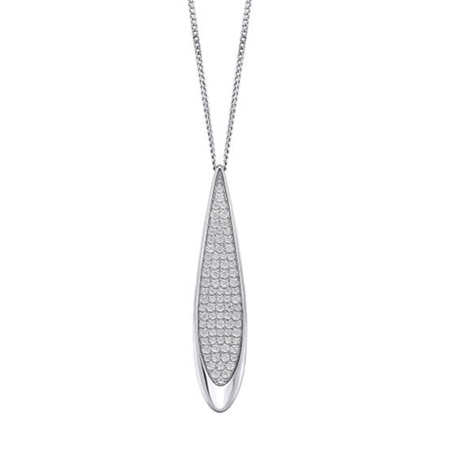 Fiorelli Cubic Zirconia Pave Set Pendant in Silver.