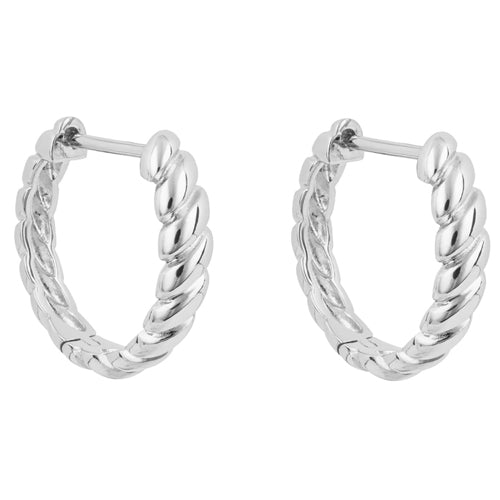 Fiorelli Silver Rope Texture Hoop Earrings.