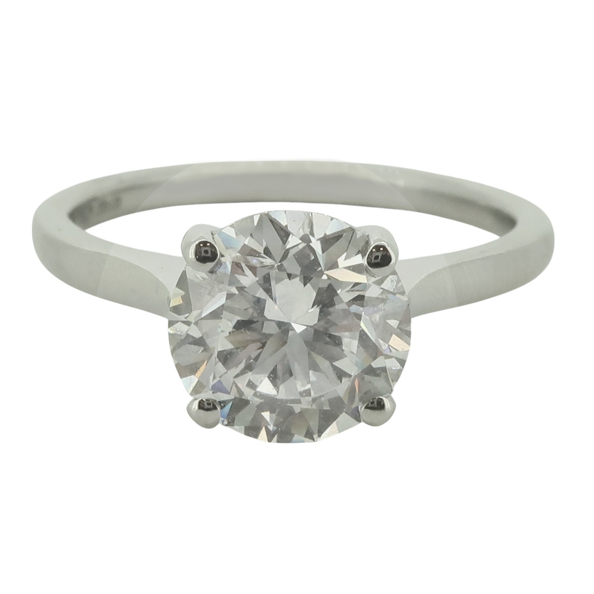 Laboratory Grown Brilliant Cut Diamond Solitaire Ring in Platinum, 1.81ct.