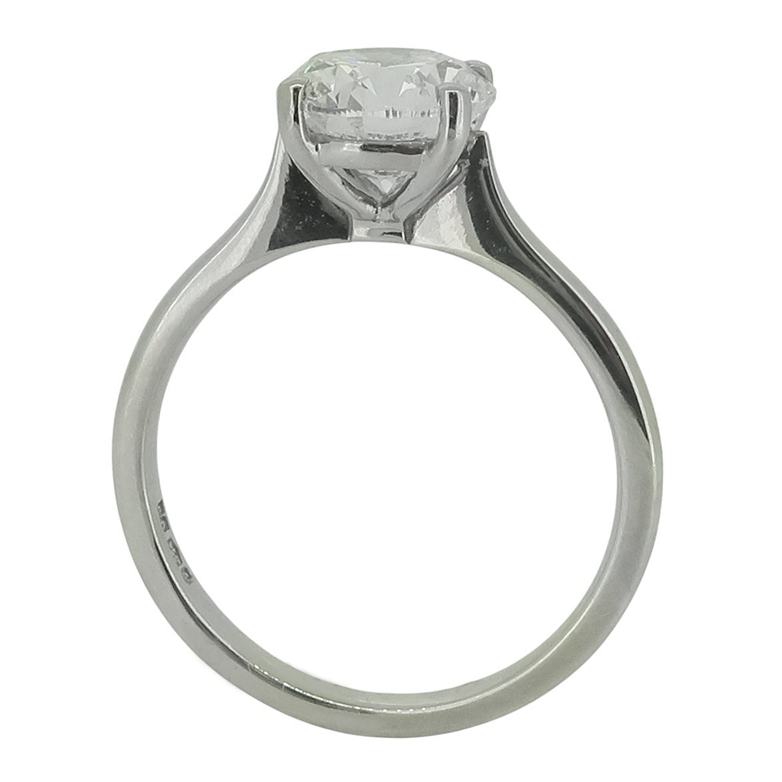 Laboratory Grown Brilliant Cut Diamond Solitaire Ring in Platinum, 1.81ct.