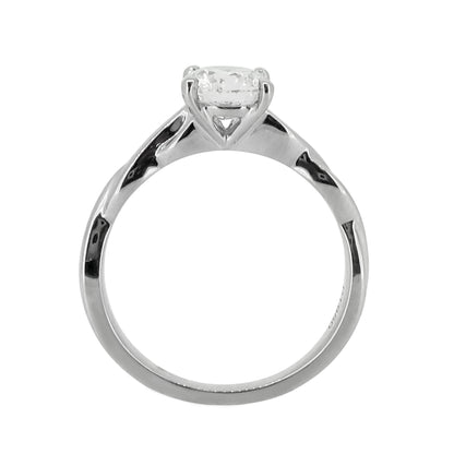 Laboratory Grown Brilliant Cut Diamond Solitaire Ring with Twisted Shoulder Detail in Platinum, 1.00ct.