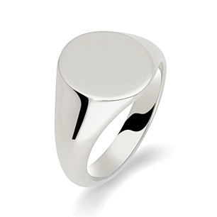 Small Oval Signet Ring in Argentium Silver