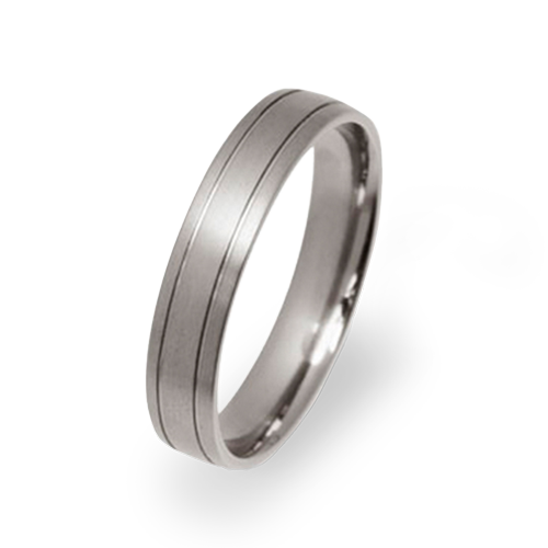 Court Two Groove Ring in Titanium, 4mm width