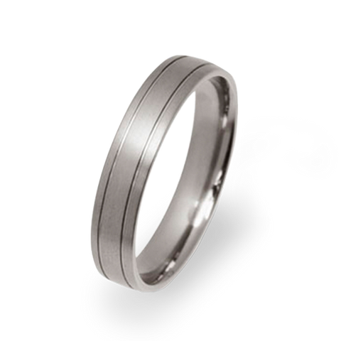 Court two groove ring in titanium, 4mm width