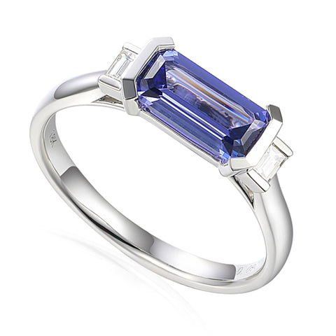 Tanzanite and Diamond Ring in Platinum