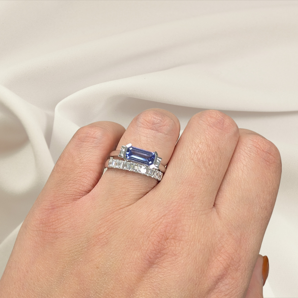 Tanzanite and Diamond Ring in Platinum