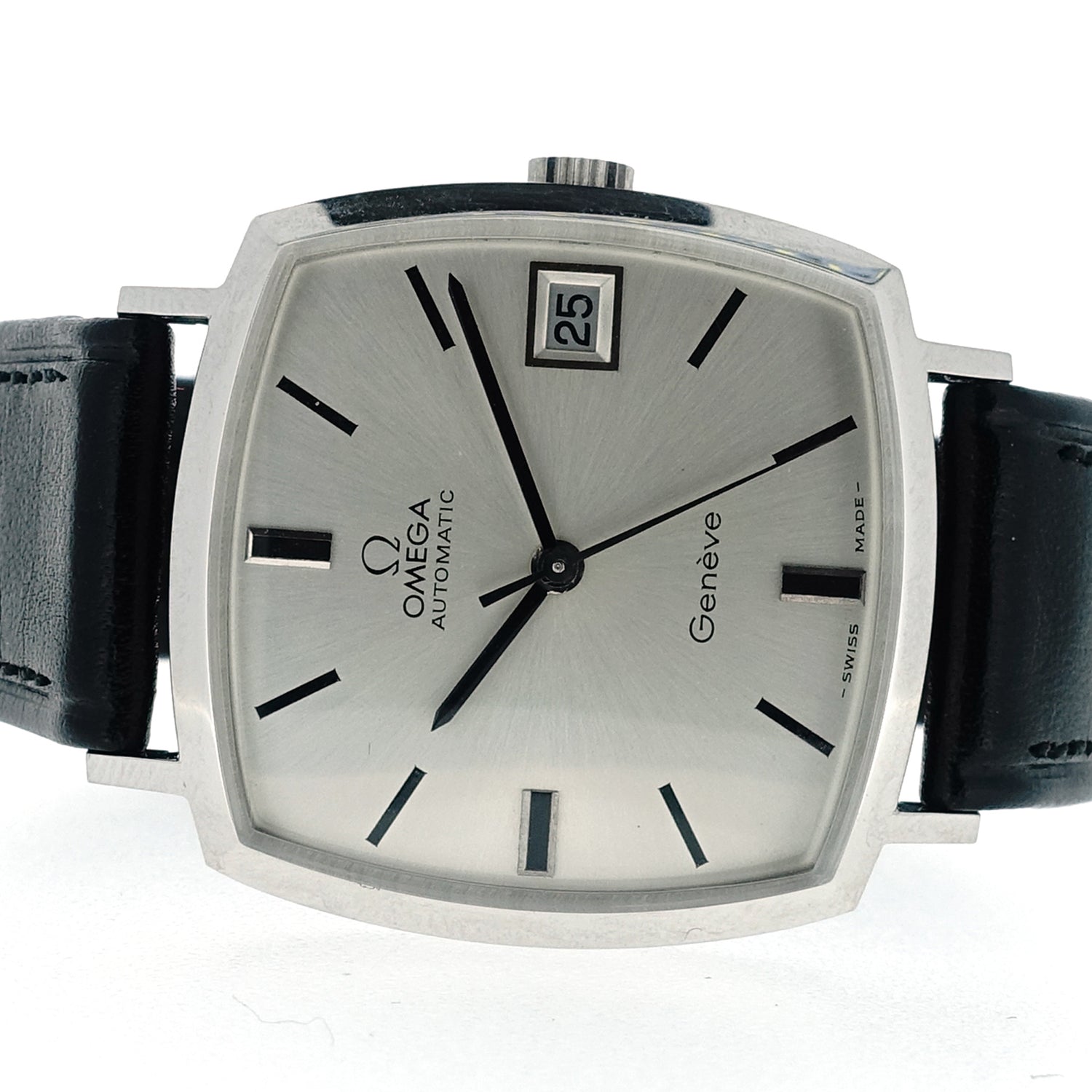 Omega Geneve in steel on leather, circa 1972