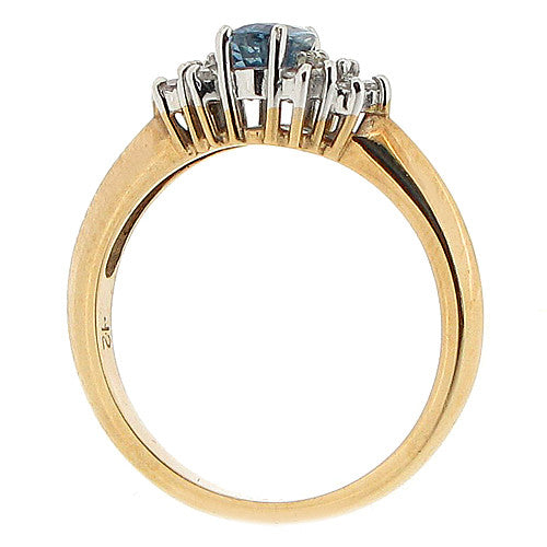 Sapphire and Diamond Cluster Ring in 9ct Yellow Gold