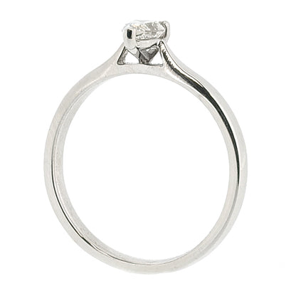 Pear shape diamond solitaire ring in 18ct white gold, 0.33ct