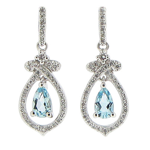 Earrings - Aquamarine and diamond &