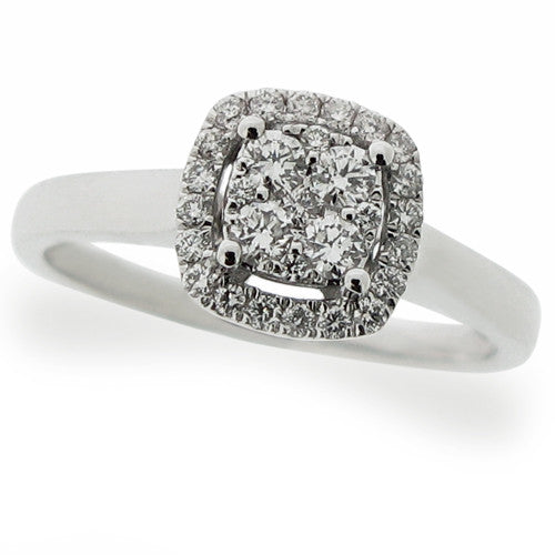 Ring - Diamond cushion shape cluster &