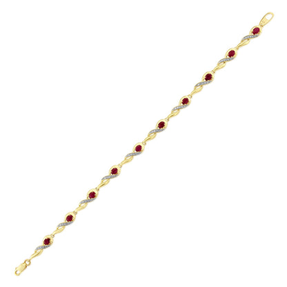 Ruby and Diamond Bracelet in 9ct Gold