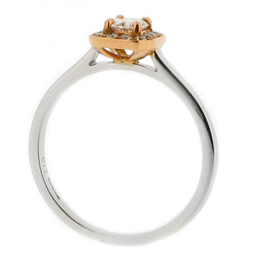 Rings - Phoenix cut diamond halo cluster ring in 18ct white and rose gold, 0.43ct  - PA Jewellery