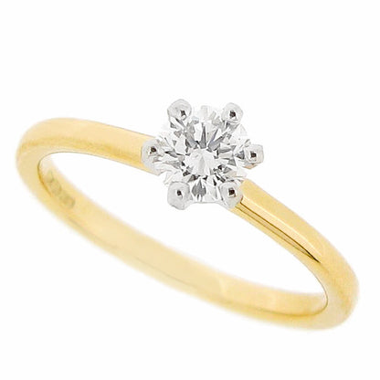 Brilliant cut diamond solitaire ring in 18ct gold and platinum, 0.40ct