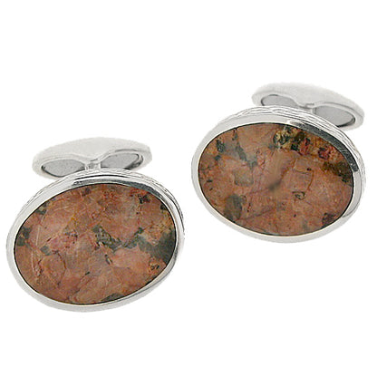 Peterhead granite celtic design cufflinks in silver