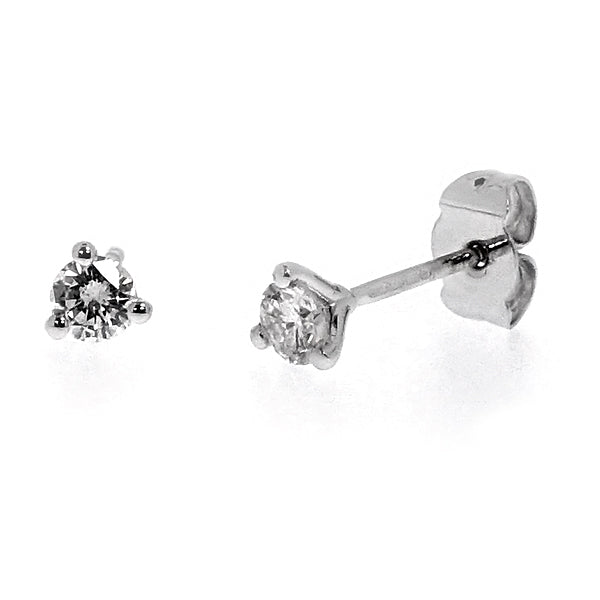 Brilliant cut diamond stud earrings in 18ct white gold, 0.40ct