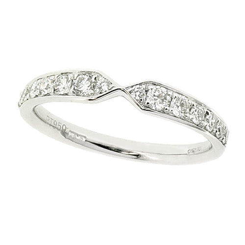 Bow shaped diamond band ring in platinum | 0.31ct