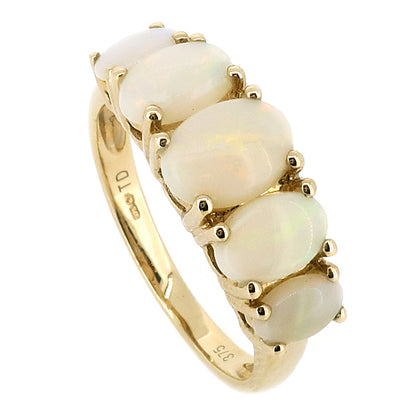 Opal five stone ring in 9ct gold