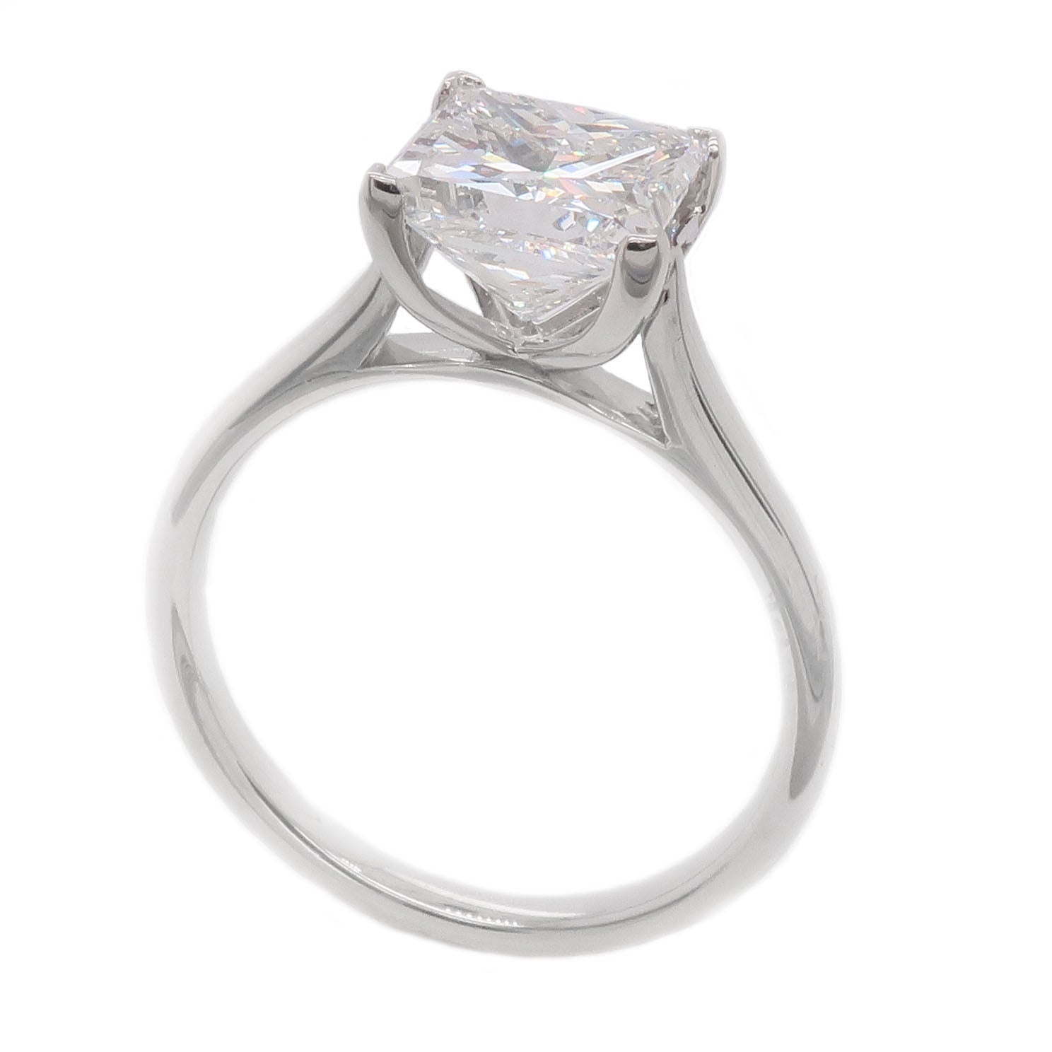 Princess Cut Diamond Solitaire Ring in Platinum, 2.39ct