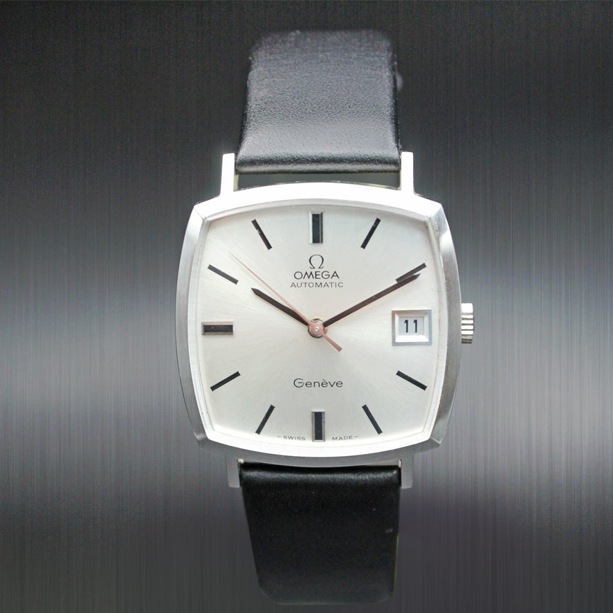 Omega Geneve in steel on leather, circa 1972