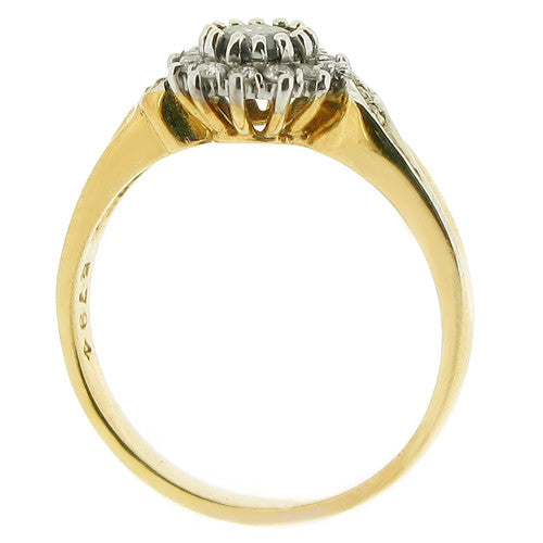 Sapphire and Diamond Cluster Ring in 9ct Yellow Gold