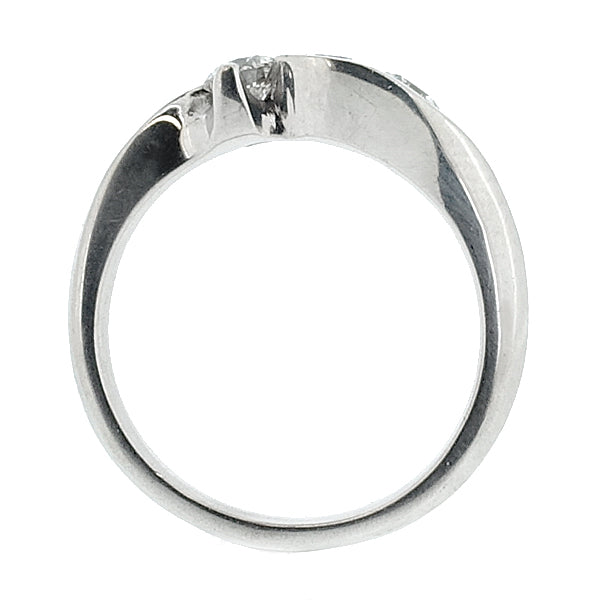 Diamond crossover three stone ring in 18ct white gold, 0.75ct