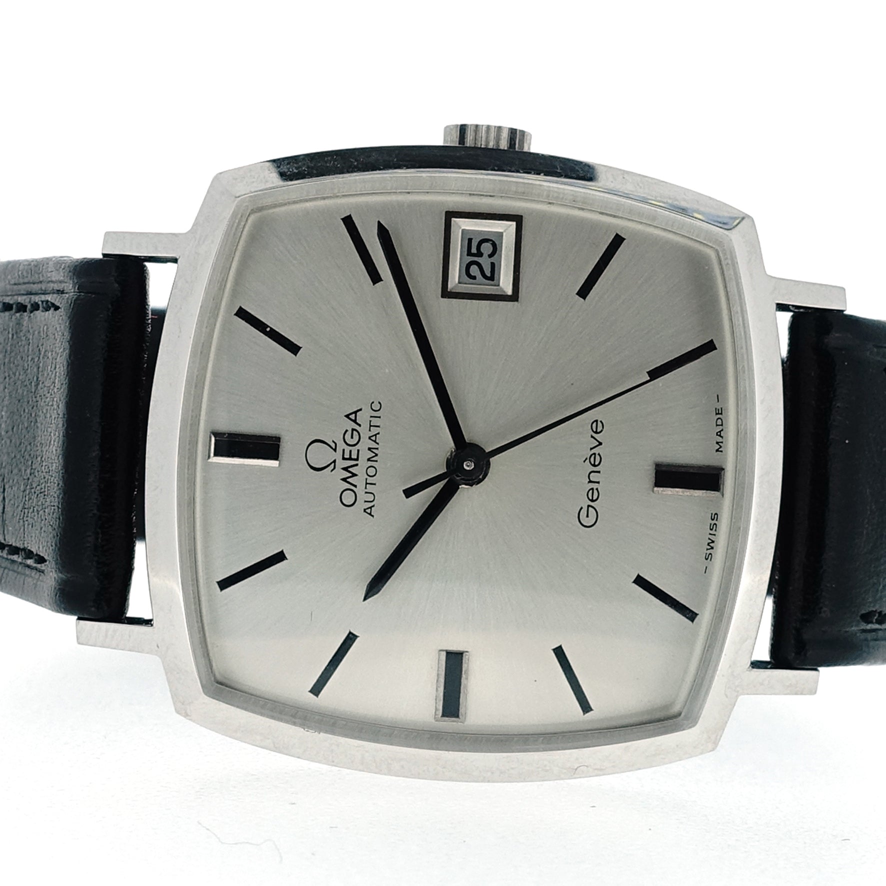 Omega Geneve in steel on leather, circa 1972