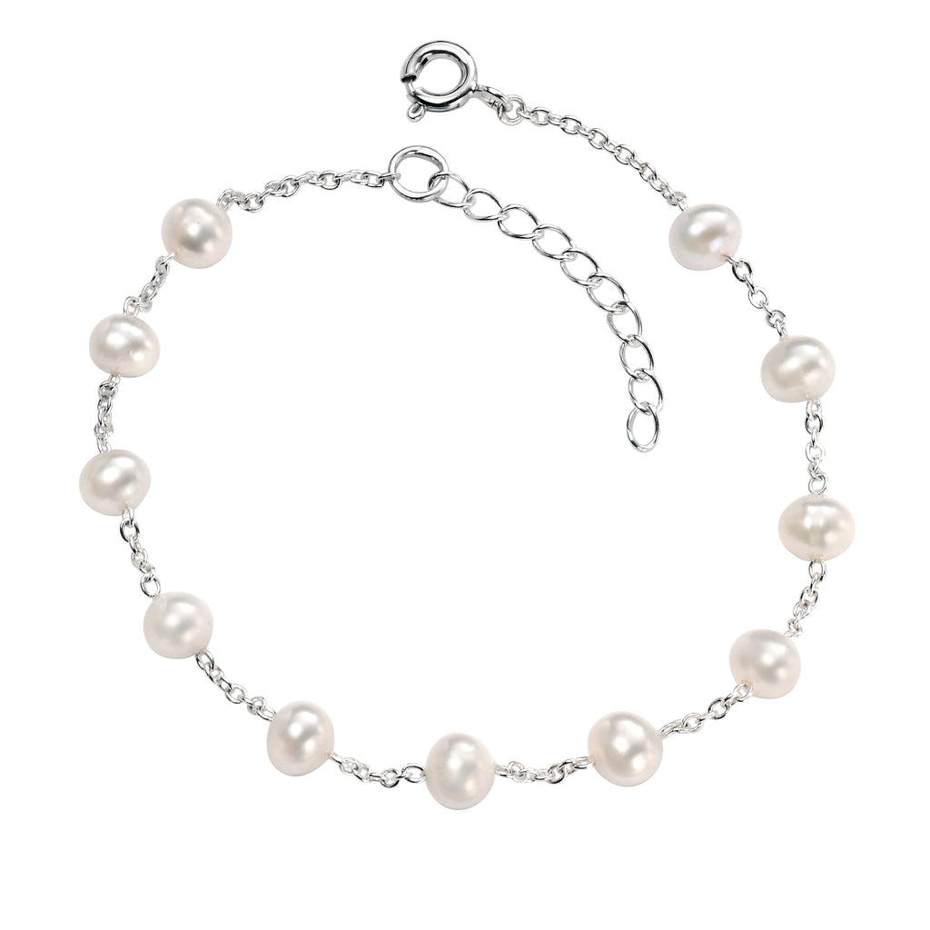 Freshwater pearl bracelet in silver