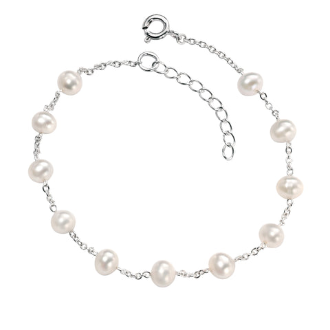 Freshwater pearl bracelet in silver