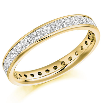 Ring - Princess cut diamond channel set full eternity ring, 2.05ct  - PA Jewellery