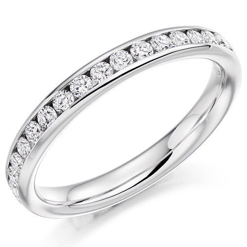 Ring - Round brilliant cut diamond channel set full eternity ring, 0.75ct  - PA Jewellery