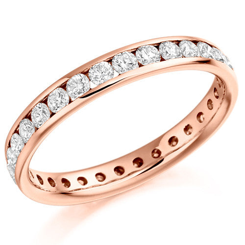 Ring - Round brilliant cut diamond channel set full eternity ring, 1.04ct  - PA Jewellery