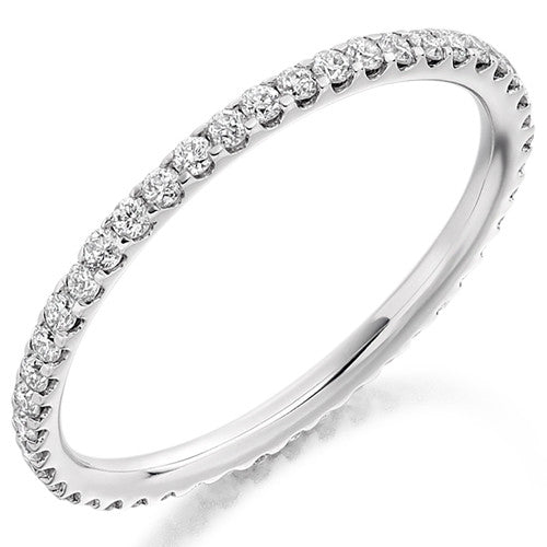 Ring - Round brilliant cut diamond micro claw set full eternity ring, 0.50ct  - PA Jewellery