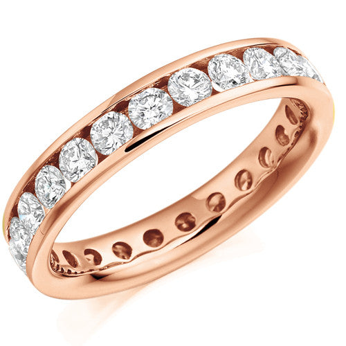 Ring - Round brilliant cut diamond channel set full eternity ring, 2.00ct  - PA Jewellery