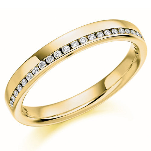 Ring - Round brilliant cut diamond channel set band ring, 0.12ct  - PA Jewellery