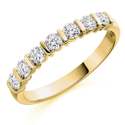 Ring - Round brilliant cut diamond half eternity ring, 0.50ct  - PA Jewellery