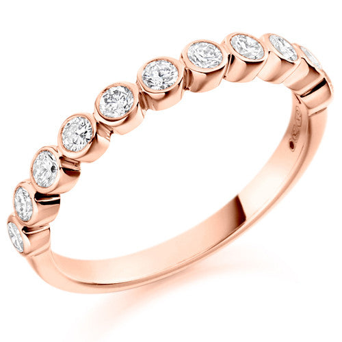 Ring - Round brilliant cut diamond half eternity ring, 0.50ct  - PA Jewellery